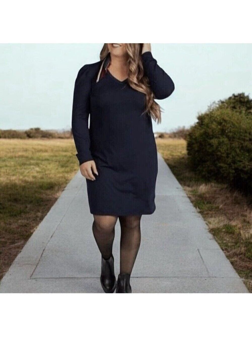 Lularoe AVA Black V Neck Mutton Sleeve Dress 3XL NWT